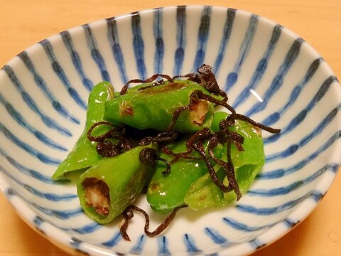 お弁当の隙間おかず☆ししとうの塩昆布和え